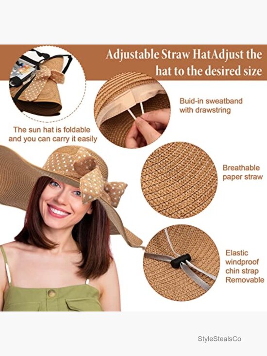 Straw Beach Hat Bag Set with Boho Jewelry and Sunglasses main image 6